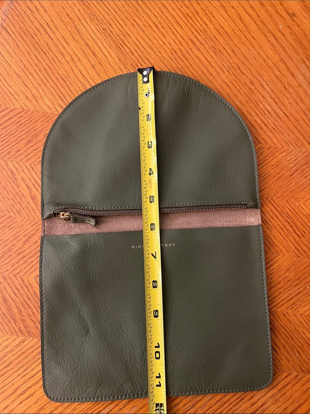 Minor History Green Leather & Metallic Flap Crossbody Clutch - Picture 4 of 6